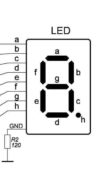 7 Segment display pinout diagram